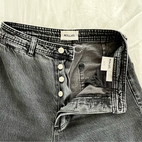 Rolla’s High Rise Wide-Leg Black Wash Jeans - Picture 5 of 12